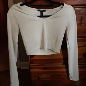 white long sleeve crop top